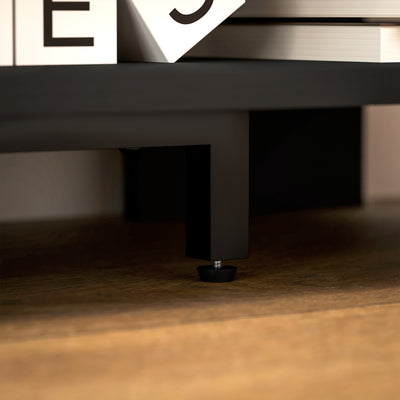 HOMCOM Corner TV Stand with 2 Open Shelves for 47 Inch TV - Black 