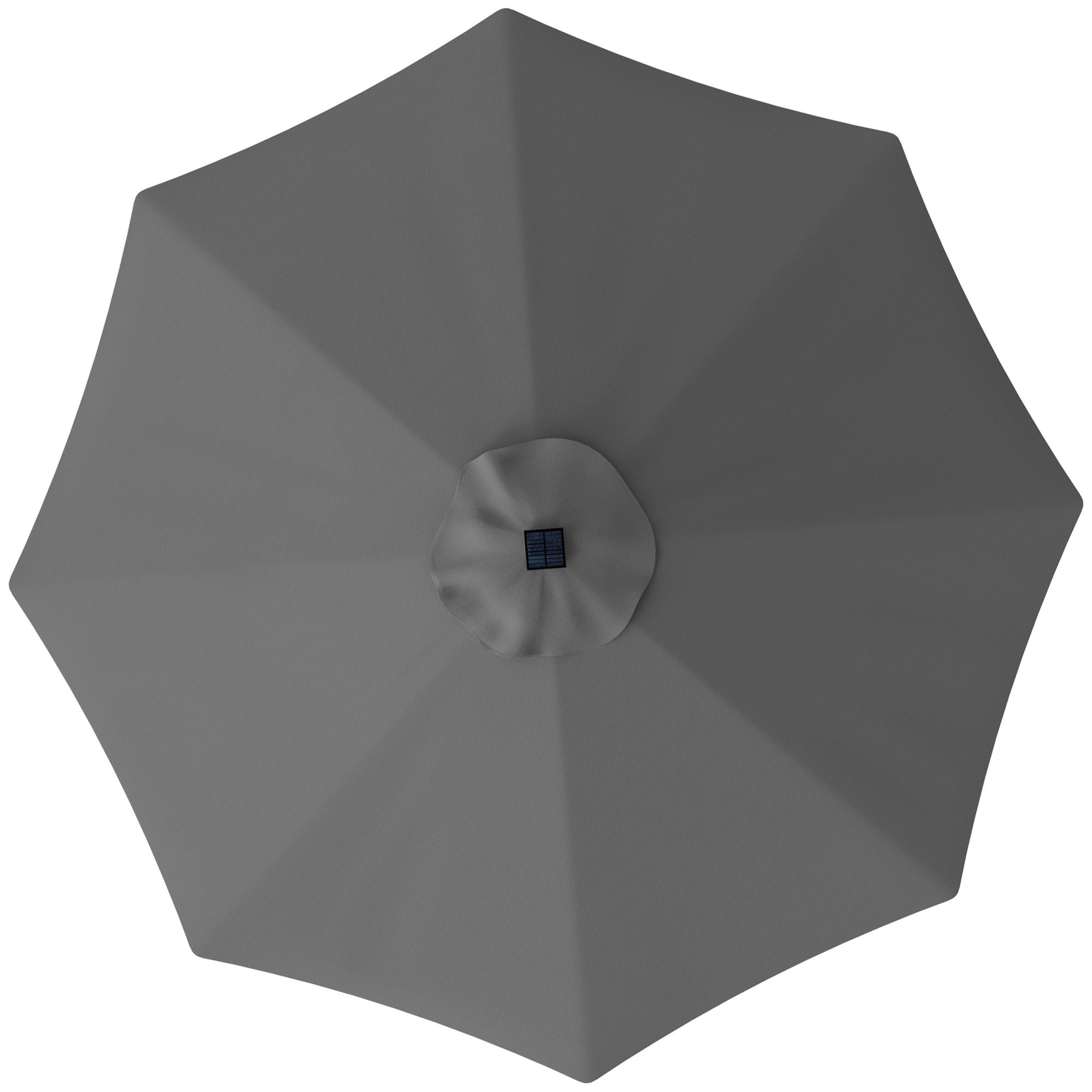 Outsunny 3 m Replacement Parasol Canopy with Top Vent, UPF 50+ Garden Parasol Replacement Canopy, 8 Rib Parasol Cover Replacement Fits Various Frames, Grey 