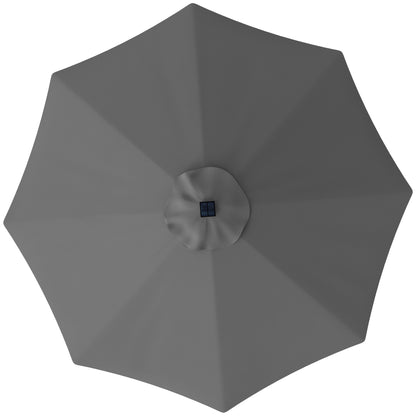 Outsunny 3 m Replacement Parasol Canopy with Top Vent, UPF 50+ Garden Parasol Replacement Canopy, 8 Rib Parasol Cover Replacement Fits Various Frames, Grey 