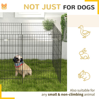 PawHut 8 Panel DIY Dog Pen with Door, for Dogs, Small Animals, Indoor/Outdoor Use, 91cm High 