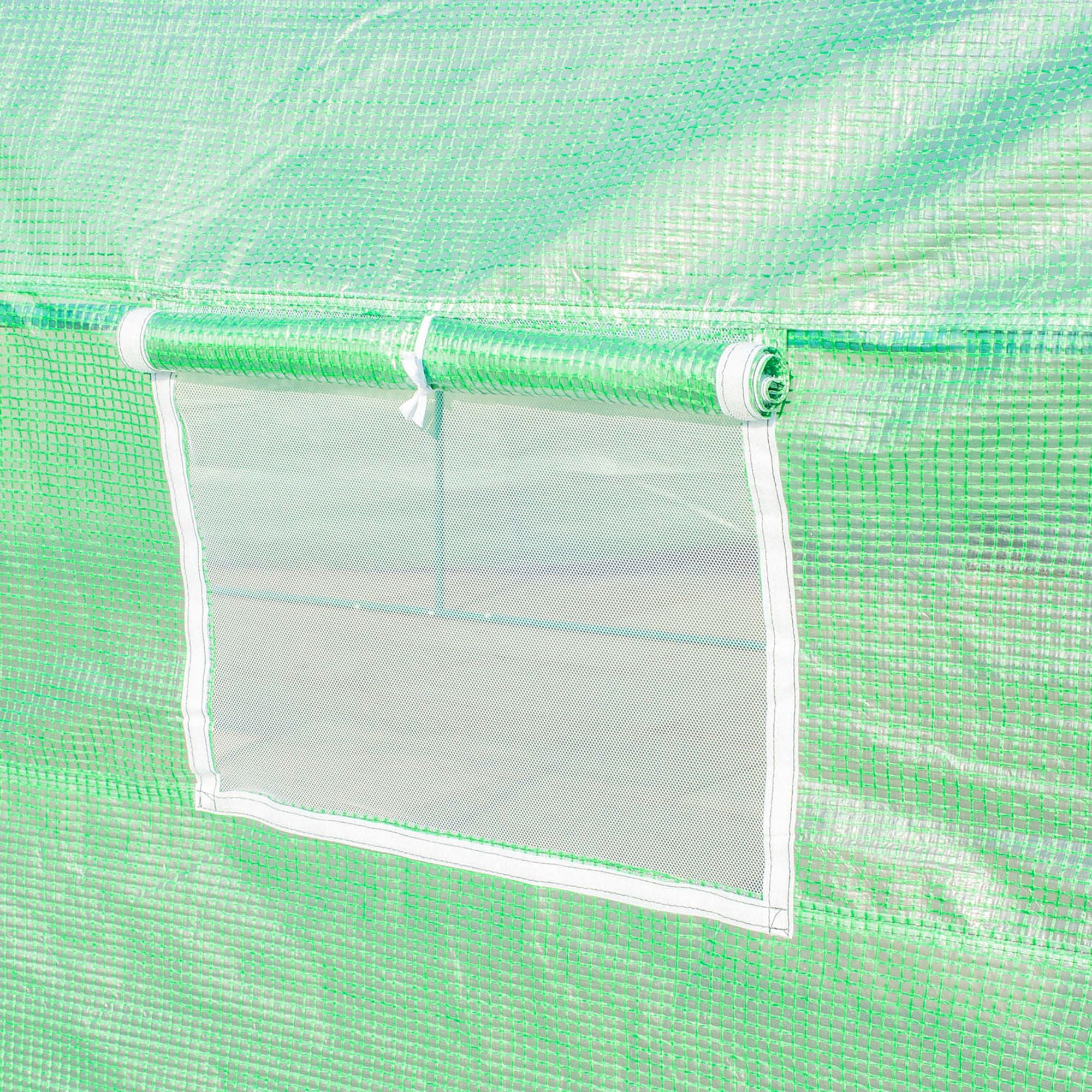 Outsunny Polytunnel Greenhouse with Windows and Door, Walk in Greenhouse for Garden, Backyard (6 x 3 M) 