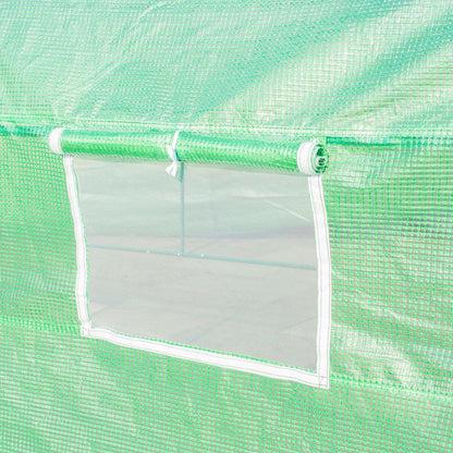 Outsunny Polytunnel Greenhouse with Windows and Door, Walk in Greenhouse for Garden, Backyard (6 x 3 M) 