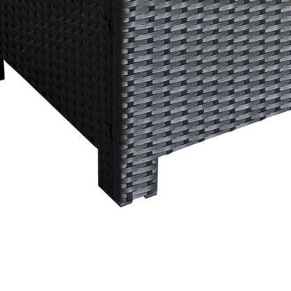 Outsunny PE Rattan Coffee Table, Rectangular Outdoor Coffee Table with Tempered Glass Top, 70 KG Capacity for Garden, Balcony, Terrace, Patio, Black 