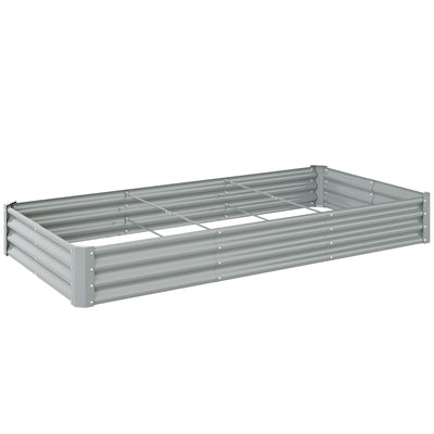 Outsunny 240 x 120cm Galvanised Steel Open Planter - Silver 