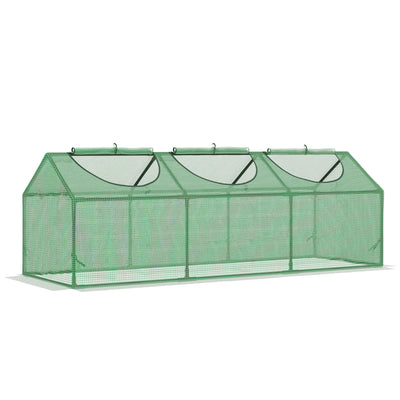 Outsunny Mini Greenhouse, Small Plant Grow House for Outdoor with Durable PE Cover, Observation Windows, 180 x 60 x 60 cm, Green 