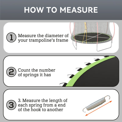 SPORTNOW Trampoline Replacement Mat with Spring Pull Tool, 54 V-Hooks, for 10ft Trampoline using 14cm Springs, Green 