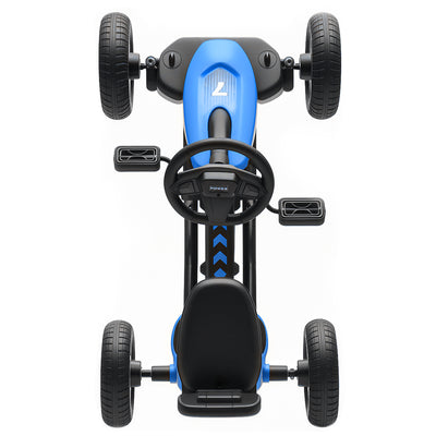 AIYAPLAY Pedal Go Kart for Kids 2-5 Years, with Silent EVA Wheels, Metal Frame, Blue 