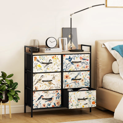 HOMCOM 6-Drawer Chest of Drawers - White 
