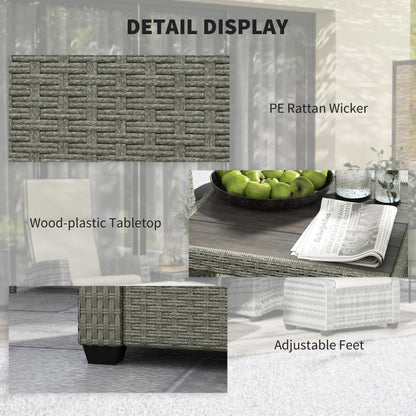 Outsunny 5-Piece Rattan Garden Furniture Set with Cushions - Charcoal Grey 