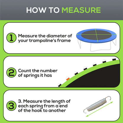 SPORTNOW Replacement Trampoline Mat with Spring Pull Tool, 72 V-Hooks, for 12ft Trampoline using 14cm Springs, Green 