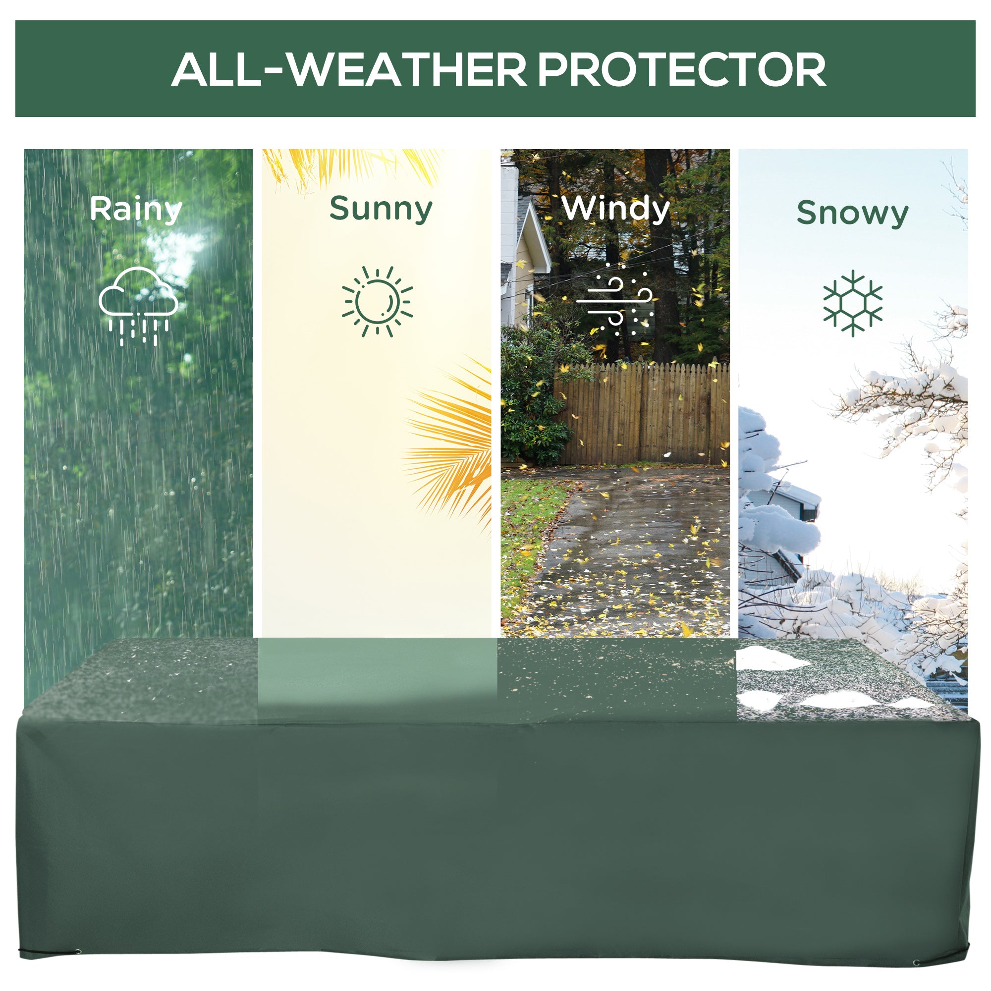 Outsunny 255x142cm Outdoor Garden Rattan Furniture Protective Cover Water UV Resistant 