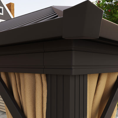 Outsunny 3.6 x 3(m) Aluminium Frame Hardtop Gazebo, with Accessories 