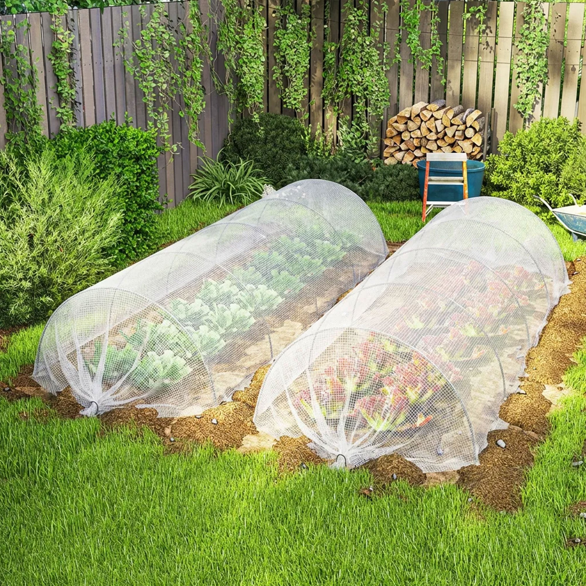 Outsunny 4 x 6m Waterproof Tarpaulin, Heavy Duty 140GSM Tear-Resistant PE Tarp with Reinforced Grommets, UV Protected Cover 