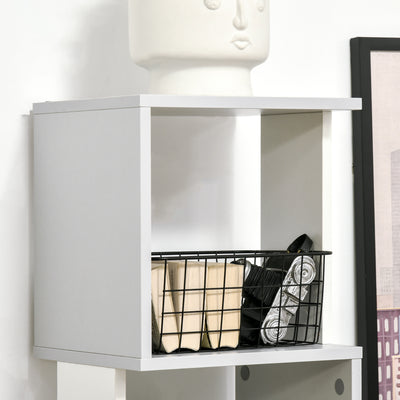 HOMCOM Modern 5-Tier Bookshelf, Freestanding Bookcase Storage Shelving for Living Room Home Office Study, White and Light Grey 