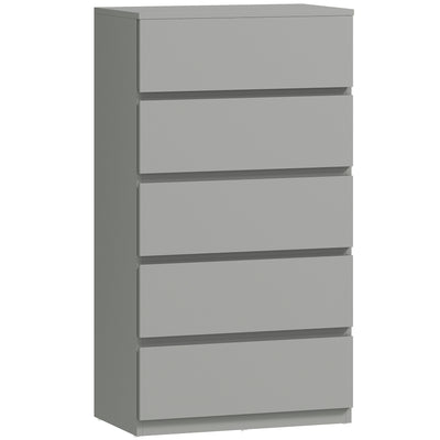 HOMCOM Chest of Drawers, 5-Drawer Storage Cabinets, Modern Dresser, Storage Drawer Unit for Bedroom 