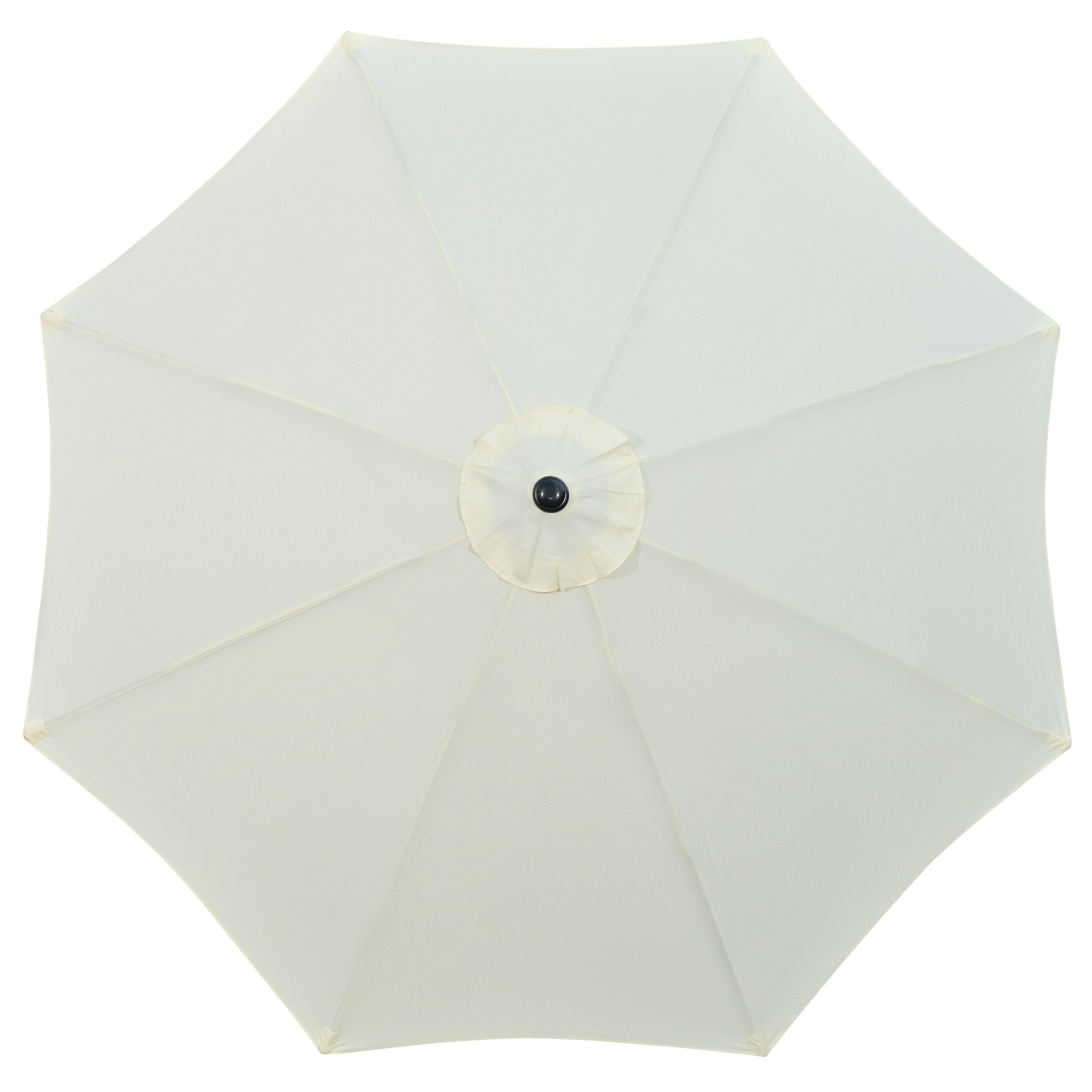 Outsunny Garden 3(m) Parasol Umbrella, Outdoor Market Table Umbrella Sun Shade Canopy with 8 Ribs, Easy Push to Open, Cream 