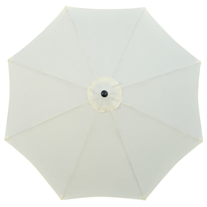 Outsunny Garden 3(m) Parasol Umbrella, Outdoor Market Table Umbrella Sun Shade Canopy with 8 Ribs, Easy Push to Open, Cream 