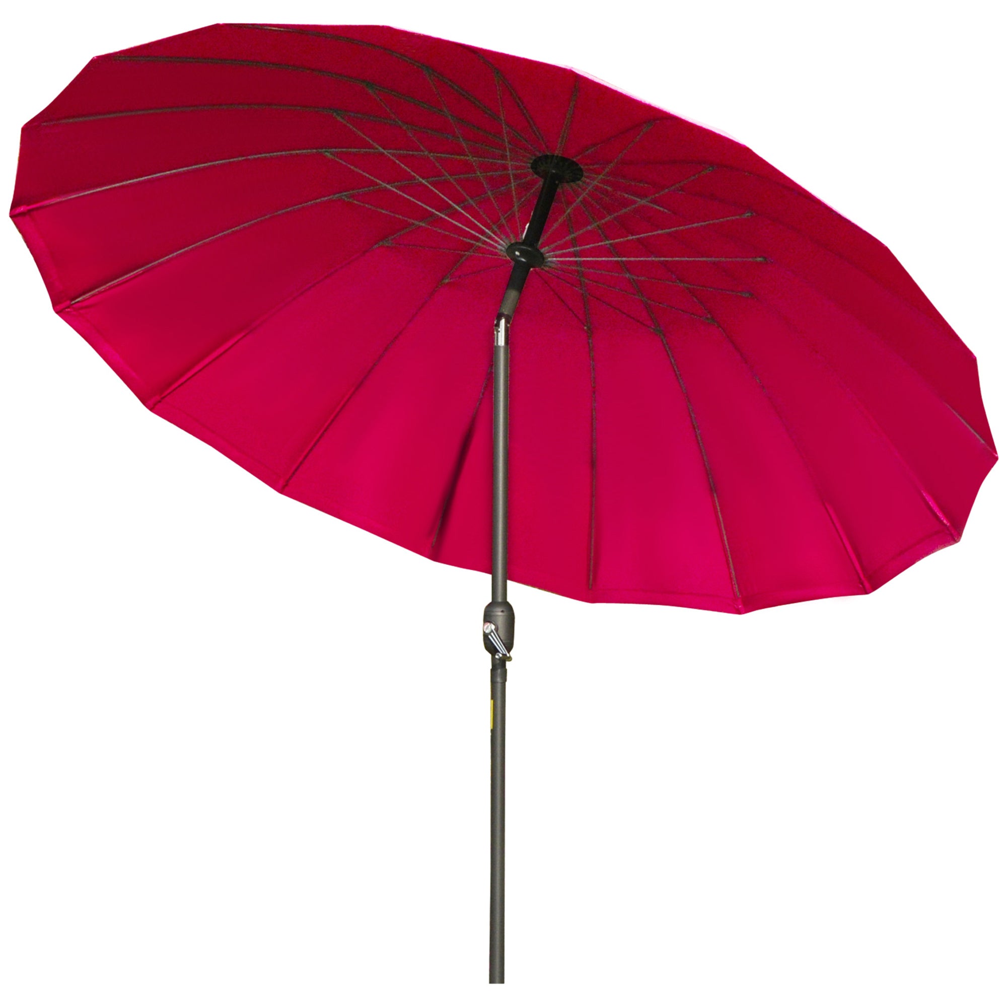Outsunny 2.5m Shanghai Garden Parasol Umbrella with Crank & Tilt, Adjustable Outdoor Sun Shade, Red 