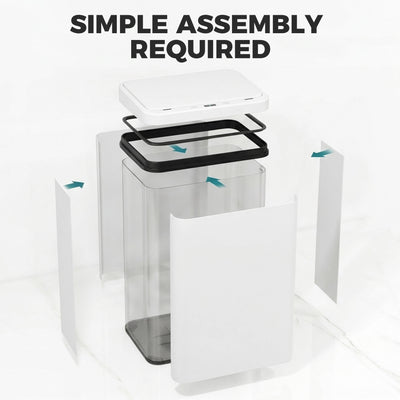 HOMCOM 40L Sensor Bin with Soft-Close Lid, Stainless Steel Automatic Touchless Motion Sensor Kitchen Bin, White