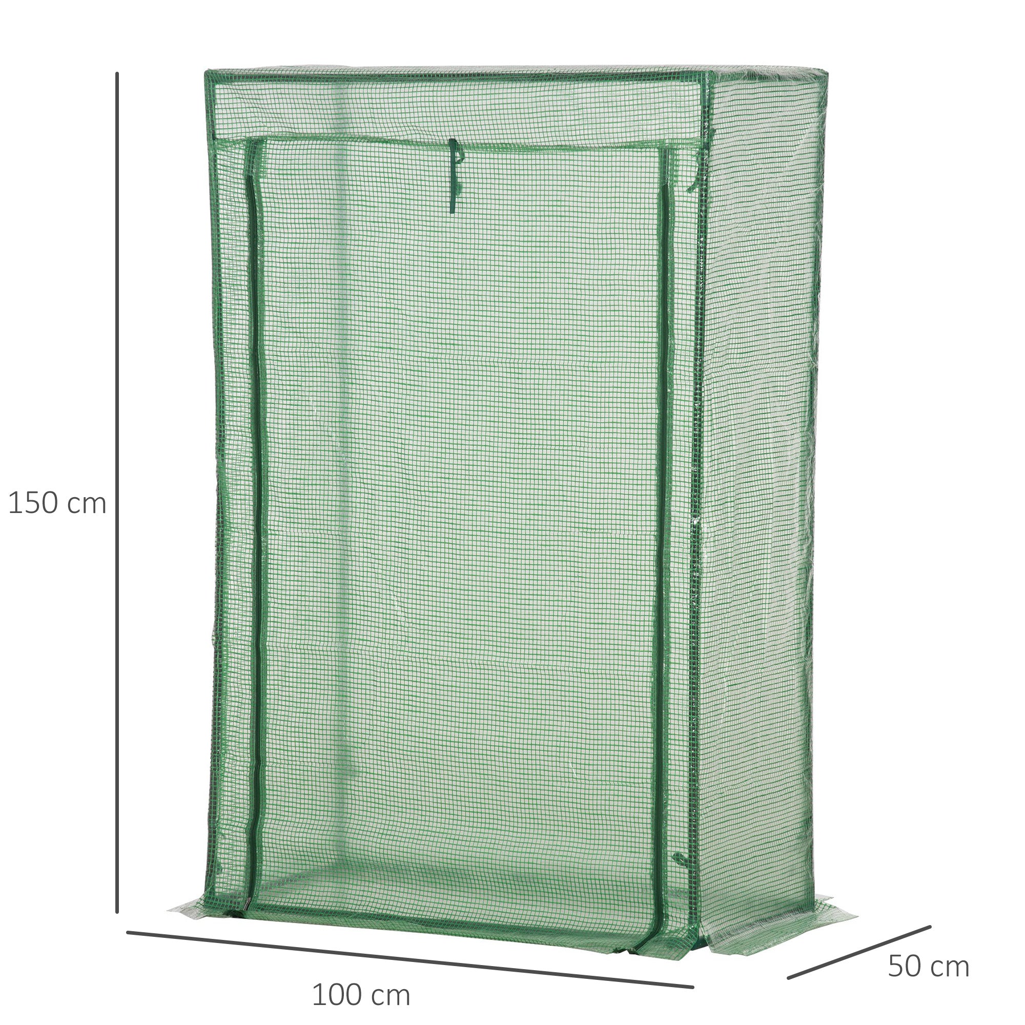 Outsunny Tomato Greenhouse with Roll-up Door, Mini Greenhouse with PE Cover, Outdoor Grow House Small Green House for Yard, Balcony, Garden, 100 x 50 x 150cm, Green 