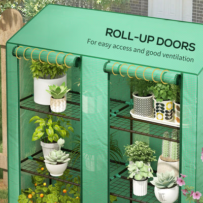 Outsunny 46 x 143cm Three-Shelf Mini Greenhouse - Green 
