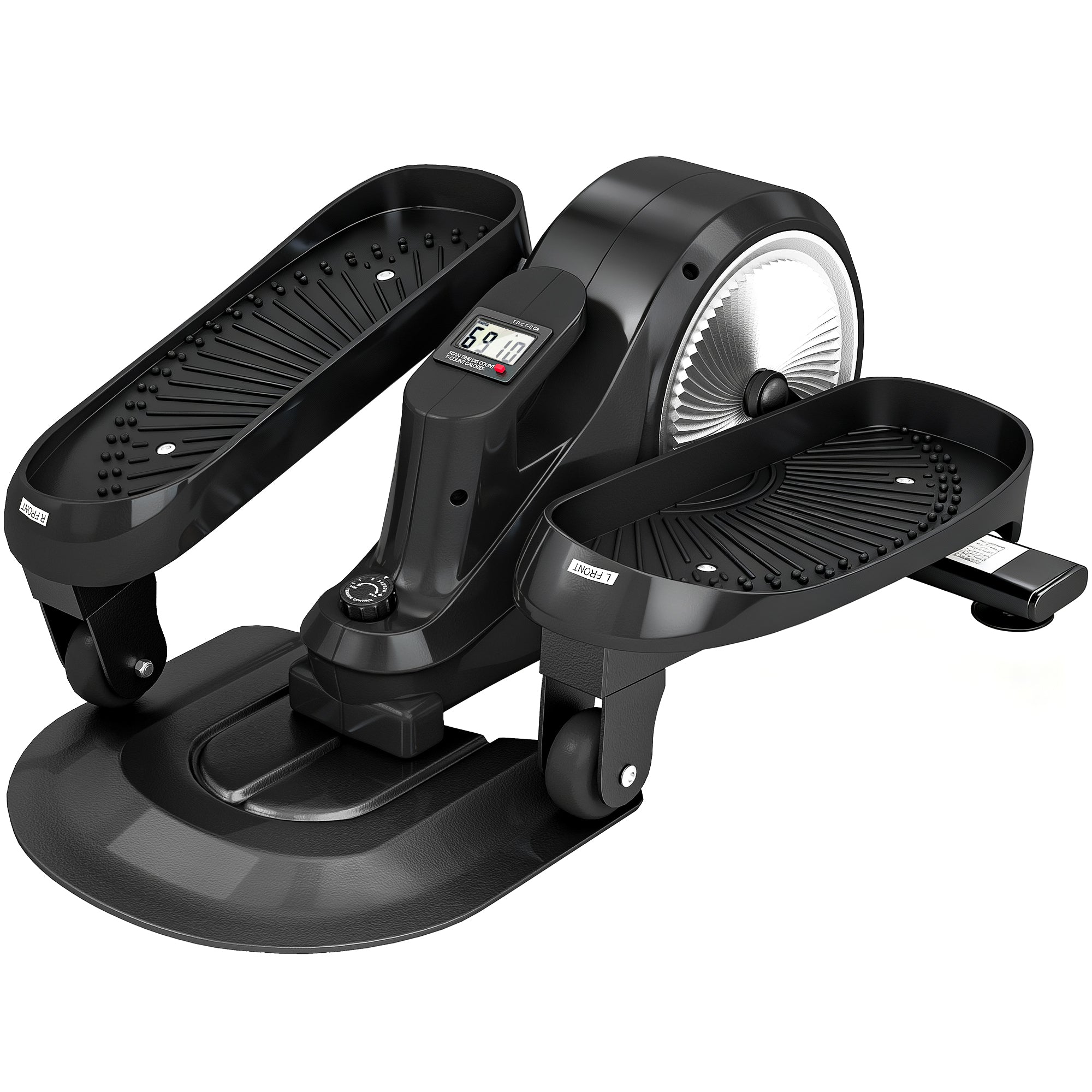 SPORTNOW Under Desk Elliptical Machine with LCD Monitor, 8 Adjustable Magnetic Resistances for 2-in-1 Seat & Stand Up Exercise 