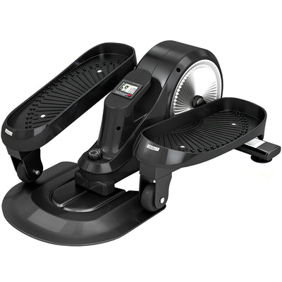 SPORTNOW Under Desk Elliptical Machine with LCD Monitor, 8 Adjustable Magnetic Resistances for 2-in-1 Seat & Stand Up Exercise 