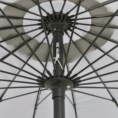 Outsunny 2.5m Tilting Parasol, with Pleated Canopy - Light Grey 