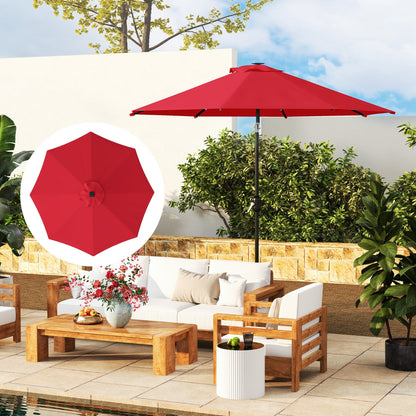 Outsunny 3 m Replacement Parasol Canopy with Top Vent, UPF 50+ Garden Parasol Replacement Canopy, 8 Rib Parasol Cover Replacement Fits Various Frames, Red 