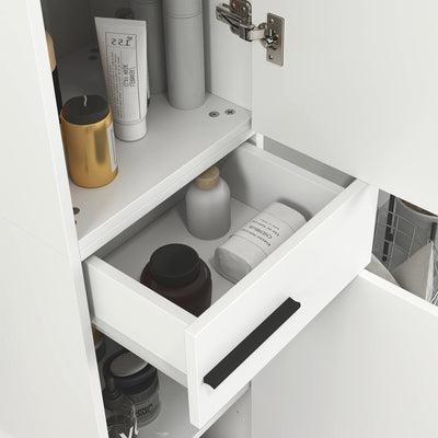 HOMCOM 190cm Slim Bathroom Storage Cabinet - White 