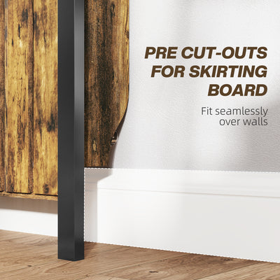HOMCOM 93 x 119cm Rustic-Look Radiator Cover - Brown/Black 