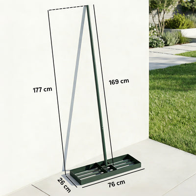 Outsunny Lawn Levelling Rake, 76 x 26 cm Lawn Leveller Lute with 169 cm Handle for Grass Soil Sand Yard Golf Course 
