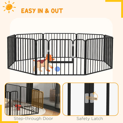 PawHut 60cm 8 Panels Heavy Duty Dog Pen, Pet Playpen for Indoors, Outdoors, Small Dogs 