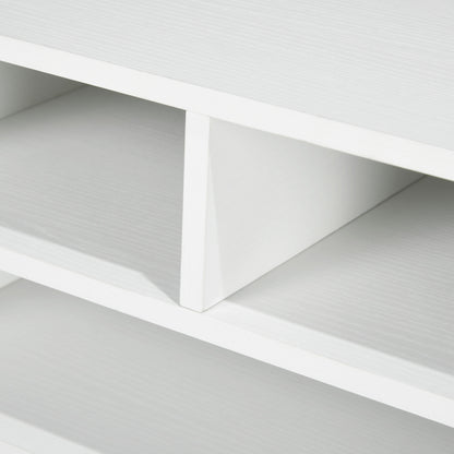 HOMCOM Three-Compartment Printer Storage Cabinet - White 