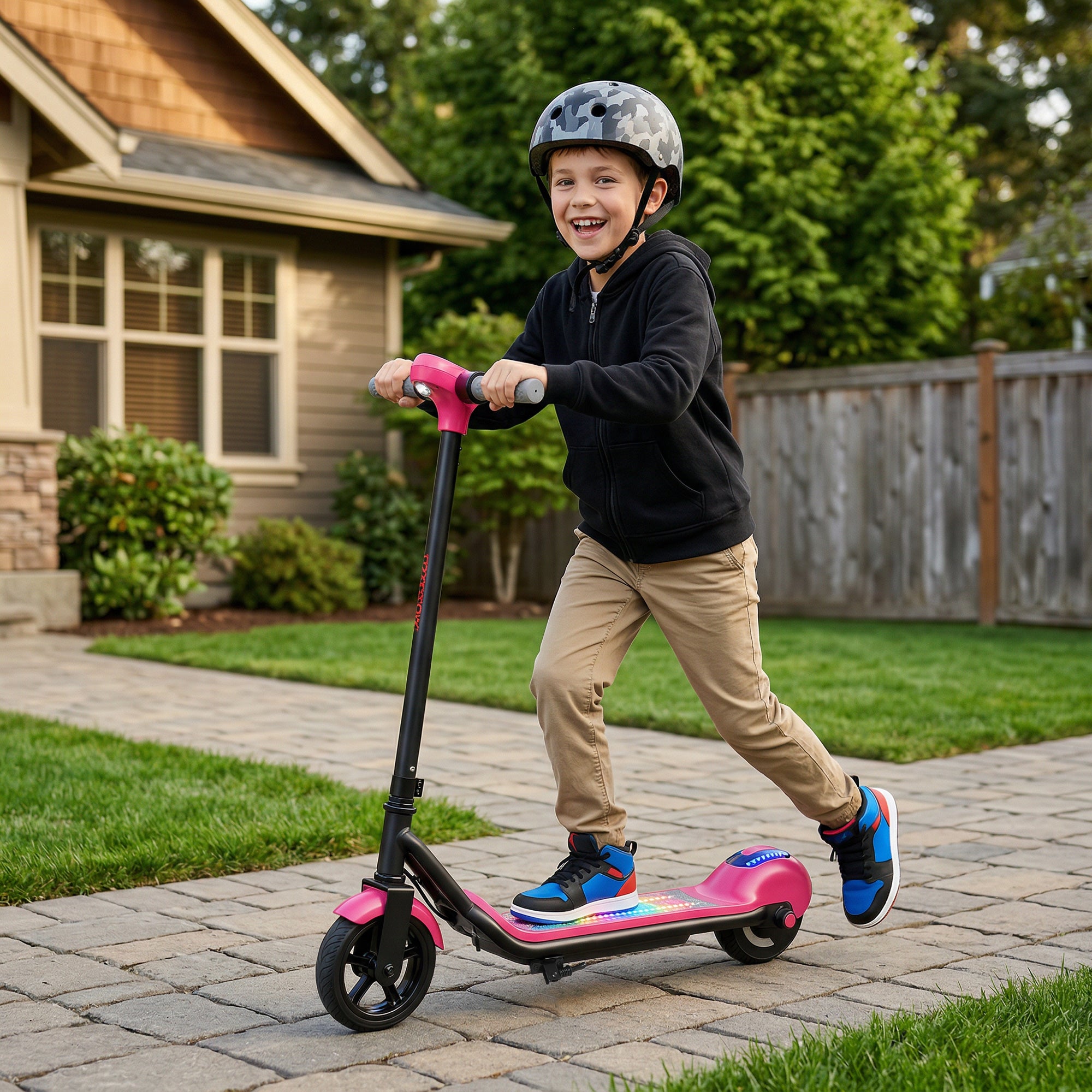 SPORTNOW Electric Scooter for Kids, with LED Display, Pink 