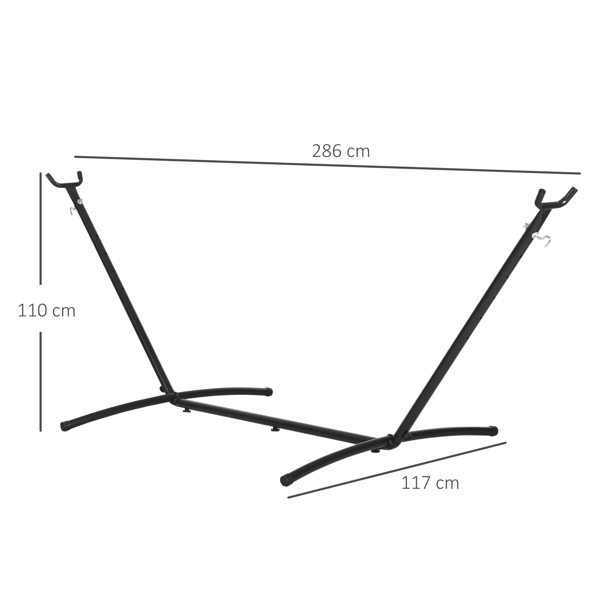 Outsunny 2.86m Universal Hammock Stand Metal Frame Garden Camping Picnic Outdoor Patio Replacement – Stand Only 