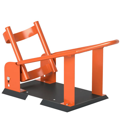 HOMCOM Motorcycle Wheel Chock, 816.5 kg Capacity Heavy Duty Steel Motorcycle Front Wheel Chock Holder with 3 Height Adjustable Holes, Fits 381-533.4 mm Wheels, Orange 