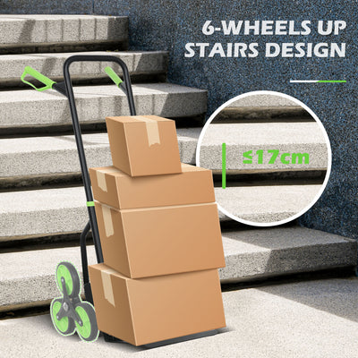 DURHAND Six-Wheel Folding  Sack Barrow Trolley - Black/Green 