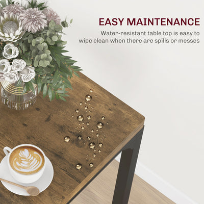 HOMCOM Three-Piece Minimal and Compact Dining Set, Rustic Brown 
