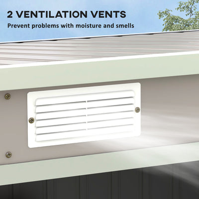 Outsunny 7 x 4ft Galvanised Steel Garden Shed, with Foundation Kit - Grey 