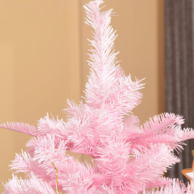 HOMCOM 6FT Artificial Christmas Tree Holiday Xmas Holiday Tree Decoration with Automatic Open for Home Party, Pink 