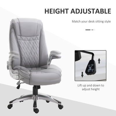 Vinsetto Faux Leather Executive Swivel Office Chair - Grey 