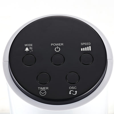 HOMCOM 38'' Freestanding Tower Fan, 3 Speed 3 Mode, 12h Timer, 70 Degree Oscillation, LED Panel, 5M Remote Controller, White 