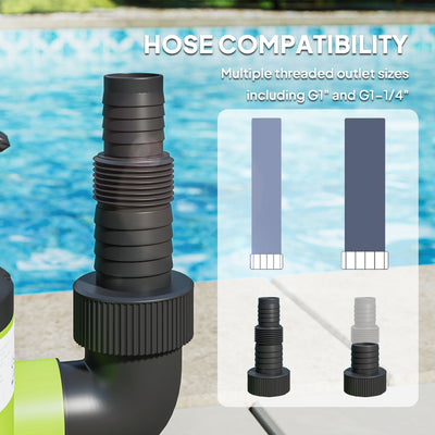 Outsunny 400W Submersible Water Pump for Dirty/Clean Water, 9000L/H Electric Sump Pump with Float Switch, Drain Water from Garden Pond, Hot Tub, Ditches, Portable and Lightweight 