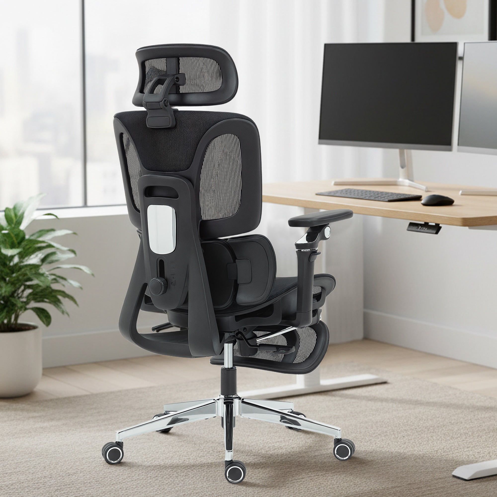 HOMCOM Ergonomic Office Chair, High Back Mesh Desk Chair, Black 
