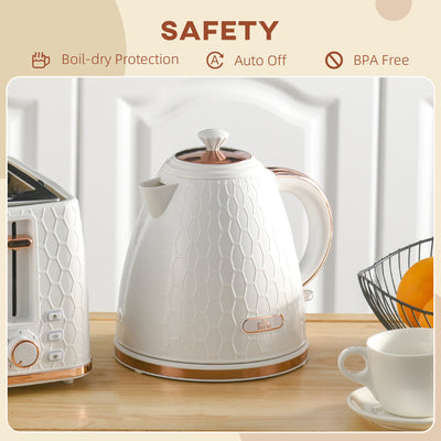 HOMCOM 3kW Rapid Boil Honeycomb Kettle - Cream 