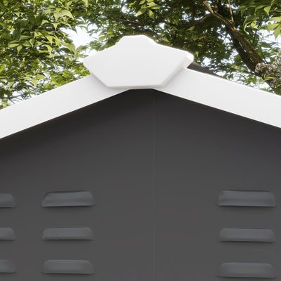 Outsunny 9x 6FT Metal Outdoor Garden Shed, Galvanised Tool Storage Shed w/ Sloped Roof, Lockable Door for Patio Lawn, Dark Grey 