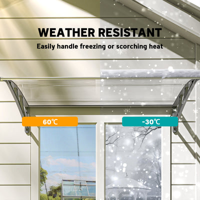 Outsunny Front Door Canopy, Outdoor Awning, Rain Shelter, 110 x 60cm, Grey 