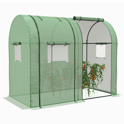 Outsunny Tomato Greenhouse, Garden Growhouse with 2 Roll-up Doors and 4 Mesh Windows, Portable Indoor Outdoor Green House, 185 x 94 x 150cm, Green 