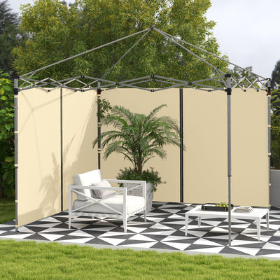 Outsunny Set of Two 3 x 3(m) Replacement Zipped Gazebo Walls - Beige 